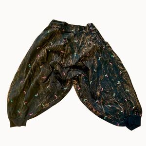 Unique button  Patterned Harem Pants - Black